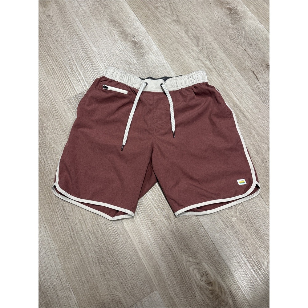 Vuori Banks Shorts Red Clay Drawstring Pockets Stretch Performance Men Sz S